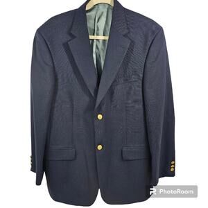 Stafford Polyester & Wool Blend Sport Coat Blazer Jacket Navy Men's Size…